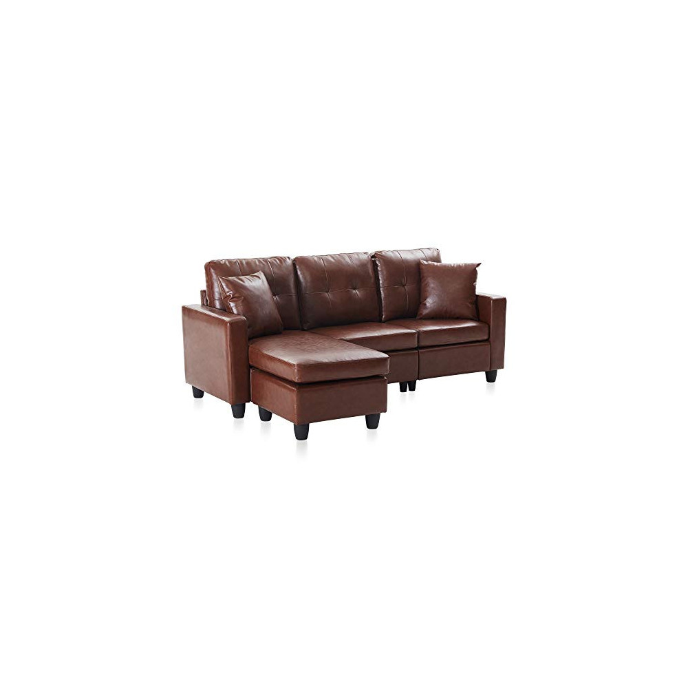 Belleze Altera Convertible Sectional Sofa Modern Faux Leather L Universe Furniture 7975