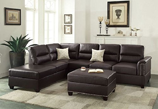 Poundex Upholstered Sofas/Sectionals/Armchairs, Espresso