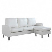 Casa Andrea Milano LLC Modern Sectional Sofa-Small Space Reversible Configurable Couch, White Leather