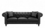 Divano Roma Furniture Classic Sofas, Large, Black