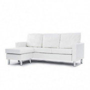 Casa Andrea Milano LLC Modern Sectional Sofa-Reversible Chaise Lounge Perfect for Small Space Dorm or Apartment, White Leathe