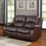 Casa Andrea Milano llc Butte Loveseat Double Bonded Leather 2 Seater Recliner Sofa, Brown