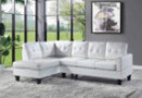 kupet Faux Leather Sectional Couches Set, 99" 66" D x 36" H L-Shaped Modern Sofa for Living Room Furniture, White
