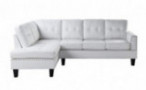 kupet Faux Leather Sectional Couches Set, 99" 66" D x 36" H L-Shaped Modern Sofa for Living Room Furniture, White