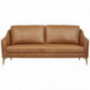 Amazon Brand – Rivet Alonzo Contemporary Leather Sofa Couch, 80"W, Cognac