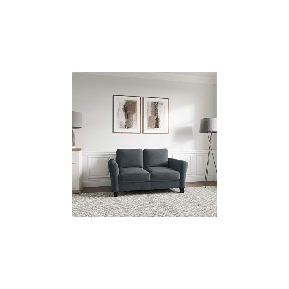 Lifestyle Solutions Watford Love Seats, 56.3" W x 31.5" D x 33.9" H, Dark Grey