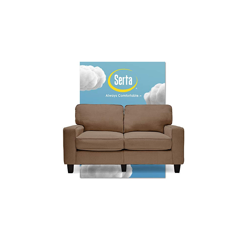 Serta Palisades Upholstered Sofas for Living Room Modern Design Couch, Straight Arms, Soft Fabric Upholstery, Tool-Free Assem