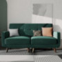 HONBAY Tufted Velvet Fabric Loveseat Living Room 2 Seater Sofa Upholstered Loveseat Sofa for Small Apartment, Emerald Green