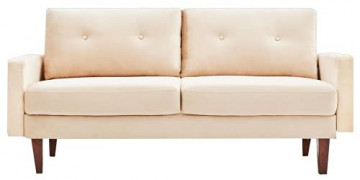SETORE 58" Modern Cream Love Seats Furniture, Mid Century Sofa Couch for Living Room, Bedroom, Apartment/Easy, Tool-Free Asse