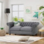 GDFStudio Christopher Knight Home Kyle Traditional Chesterfield Loveseat Sofa, Gray and Dark Brown, 61.75 x 33.75 x 27.75