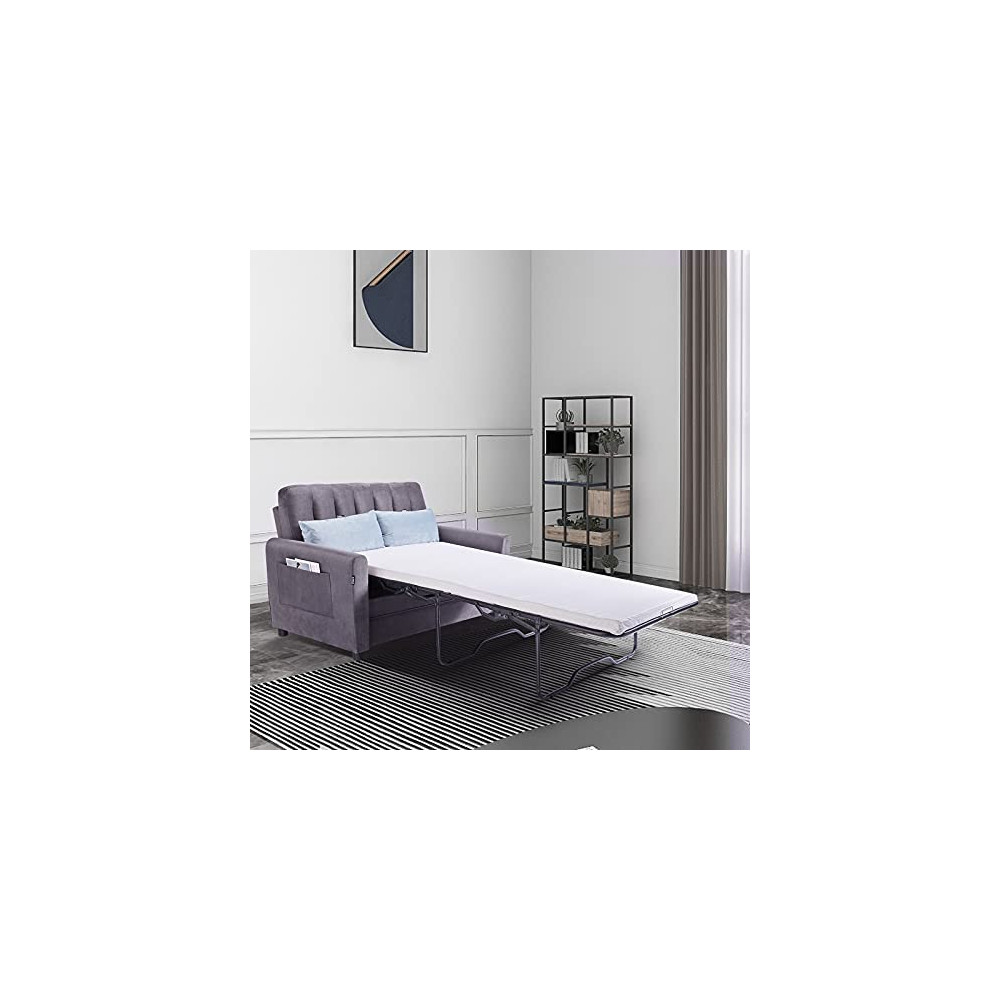 SURFLINE Pull Out Sofa Bed Sleeper Sofa Bed Loveseat Sleeper with Memory Foam Mattress Twin, Velvet Pull Out Couch with Stora