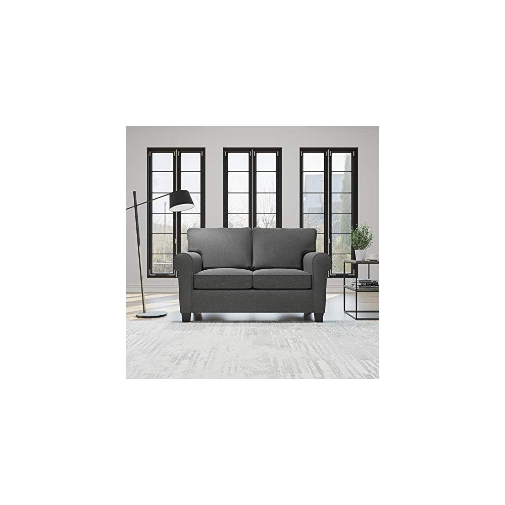 Edenbrook Willow Upholstered Sofa and Loveseat with Rolled Arms – Contemporary, Casual, Cozy, and Comfortable Love Seats, Sto
