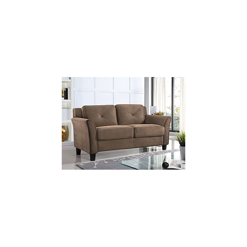 LifeStyle Solutions Grayson Love Seats, 57.87" x 32" x 32.68", Brown