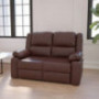Flash Furniture Harmony Series Brown LeatherSoft Loveseat with Two Built-In Recliners