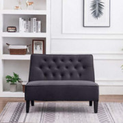ANNJOE Button Tufted Loveseat Settee Upholstered Sofa Backrest Buckle Couch Banquette Bench for Dining Room Living Room Bedro