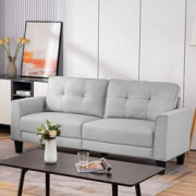 MELLCOM Loveseat Sofa with Square Arm, Loveseat Sofa Couch with Solid Wood Frame, Living Room Furniture Sets, Small Sofa for 