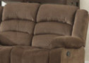 AC Pacific Bill Collection Modern Fabric Upholstered Living Room Reclining Loveseat with Padded Pillow Top Armrests, Brown