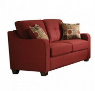 ACME Furniture Cleavon II Loveseat with 2 Pillows, Red Linen