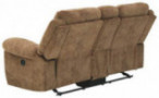 Signature Design by Ashley Huddle-Up Manual Glider Reclining Loveseat with Storage Console, Brown