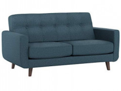 Amazon Brand – Rivet Sloane Mid-Century Modern Loveseat Sofa, 64.2"W, Denim Blue