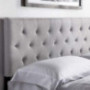 LUCID Mid-Rise Upholstered Headboard-Adjustable Height from 34” to 46”, Full/Full XL, Stone