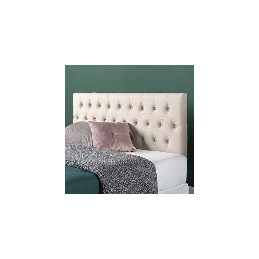 ZINUS Trina Upholstered Headboard / Button Tufted Upholstery / Adjustable Height / Easy Assembly, Taupe, Full