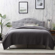Edenbrook Legrand Upholstered Arched Headboard with Button Tufting, Queen, Pebble