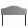 Edenbrook Legrand Upholstered Arched Headboard with Button Tufting, Queen, Pebble