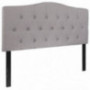 EMMA + OLIVER Arched Button Tufted Full Size Headboard in Light Gray Fabric