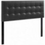Modway Lily Tufted Faux Leather Upholstered Queen Headboard in Black