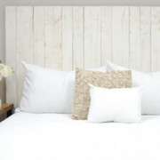 Barn Walls Whitewash Headboard King Size Weathered, Hanger Style, Handcrafted. Mounts on Wall. Easy Installation