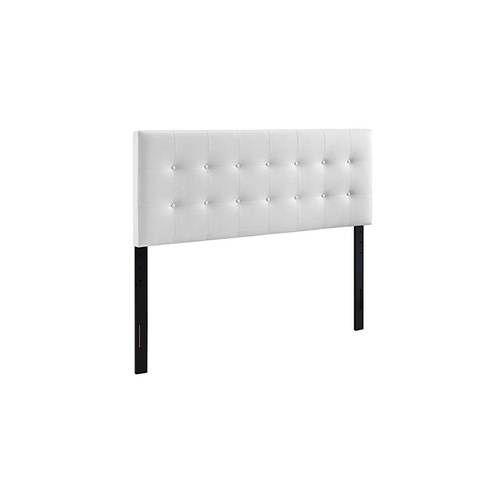 Modway Emily Tufted Button Faux Leather Upholstered Queen | Universe ...