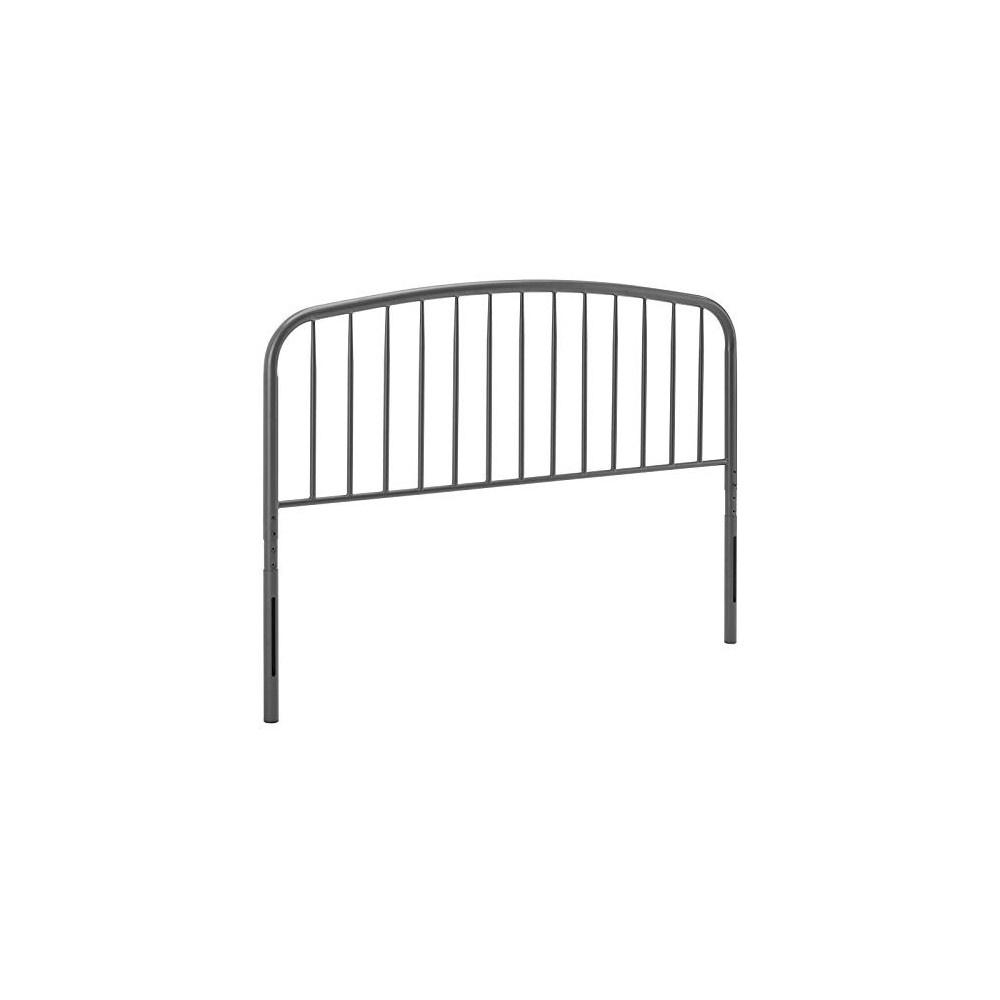 Modway Nova Modern Farmhouse Metal King Headboard in Graym 76