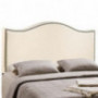 Modway Curl Linen Fabric Upholstered King Headboard with Nailhead Trim and Curved Shape in Ivory