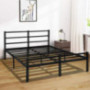 Full Bed Frame with Headboard, 14 Inch Platform Bed Frame No Box Spring Needed, Metal Full Size Bed Frame with Storage , Heav