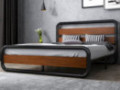 SHA CERLIN Queen Size Bed Frame with Wooden Headboard ,Footboard, Heavy Duty Oval-Shaped Platform Bed with Under-Bed Storage,