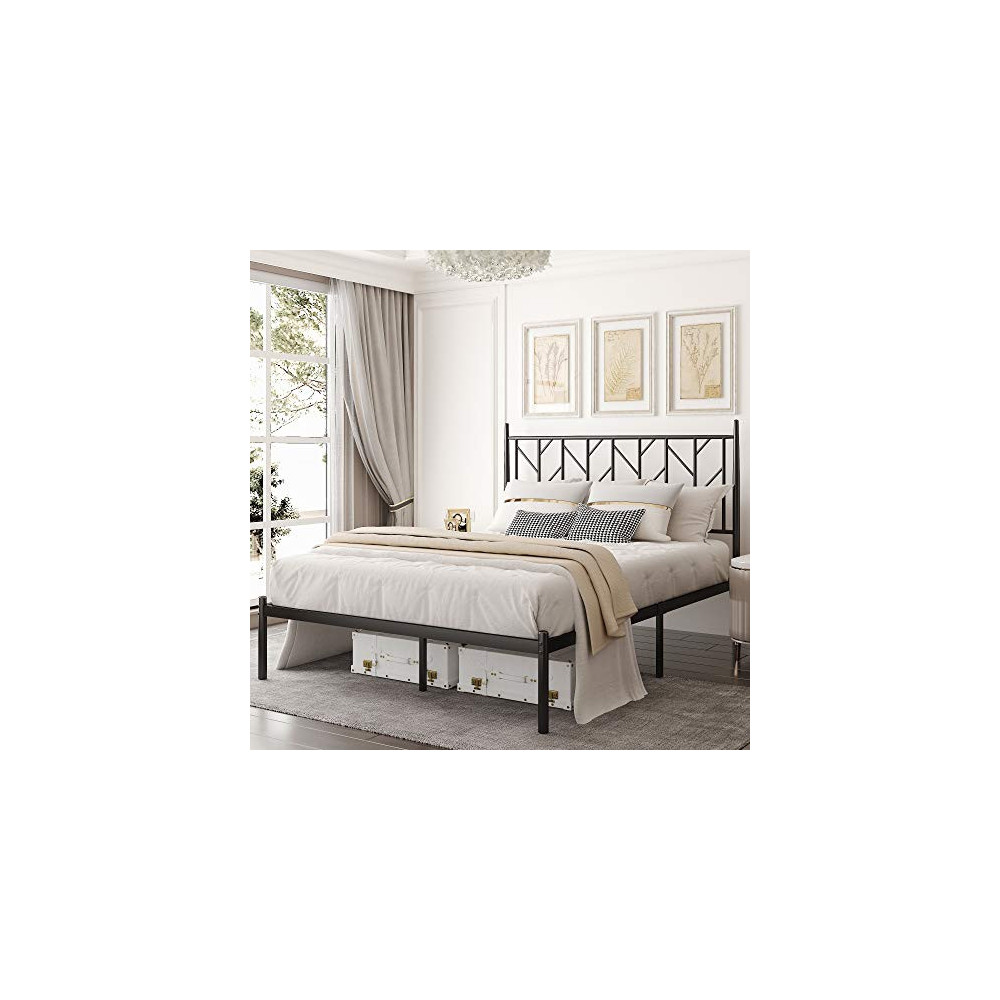 Top 20 allewie queen size modern platform bed frame with vintage