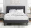 SHA CERLIN Full Bed Frame, Upholstered Platform Bed with Geometric Headboard and Wingback, Wood Slat Support, No Box Spring N
