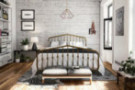 Novogratz Bushwick Metal Bed with Headboard and Footboard | Modern Design | Queen Size - Gold