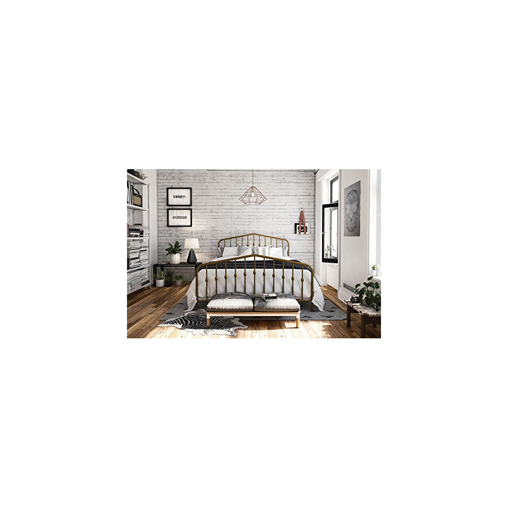 Novogratz Bushwick Metal Bed with Headboard and Footboard Universe