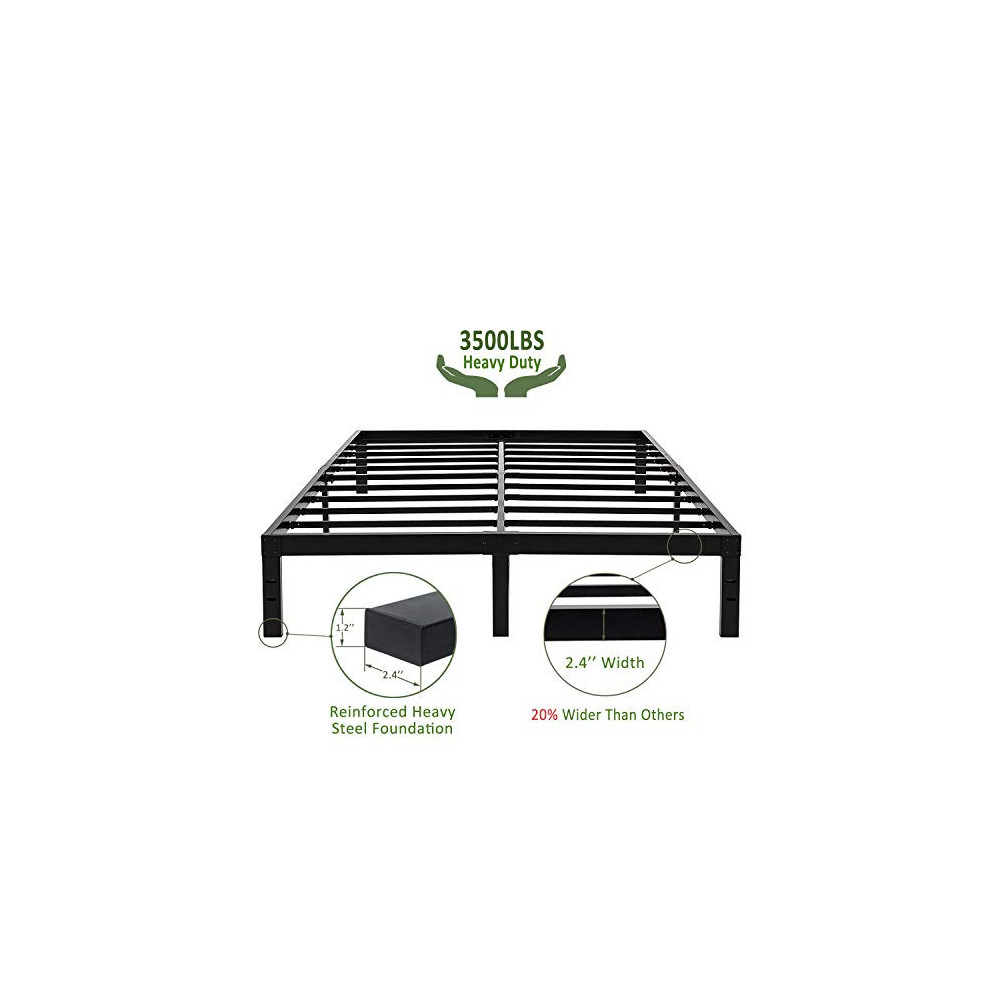 45MinST 14 Inch Reinforced Platform Bed Frame/3500lbs Heavy Universe