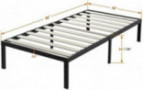 ZIYOO 16 Inch Platform Metal Bed Frame/3500lbs Heavy Duty/Strengthen Wooden Slat Support/Mattress Foundation/No Box Spring Ne