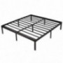 16 Inch Queen Platform Bed Frame, Heavy Duty Strong Steel Bed Base- High Weight Capacity Sturdy Solid Metal Foundation- Easy 