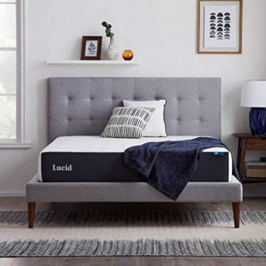 LUCID 10 Inch Memory Foam Medium Feel – Gel Infusion – Hypoallergenic Bamboo Charcoal – Breathable Cover Bed Mattress Convent