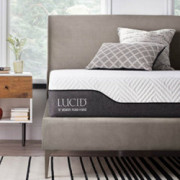 LUCID 10 Inch Queen Hybrid Mattress - Bamboo Charcoal and Aloe Vera Infused Memory Foam - Moisture Wicking - Odor Reducing - 