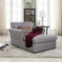 Casa Andrea Milano llc Classic and Traditional Ultra Comfortable Linen Living Room Fabric Chaise Couch Chair, Lounge, Grey