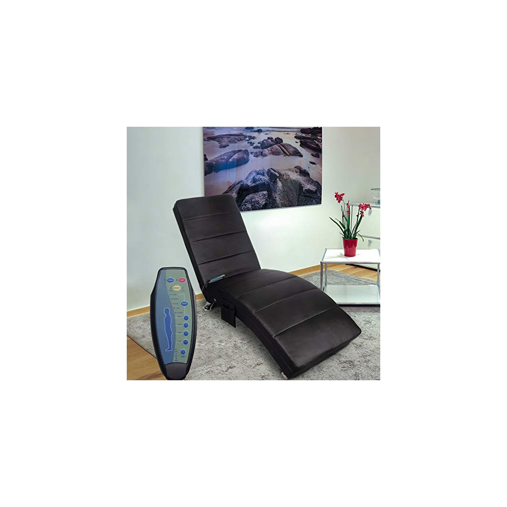 Polar Aurora Massage Chaise Lounge - PU Leather Ergonomic Electric Vibrating Recliner Chair with Remote Control and Heating F