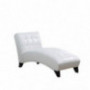 ACME Anna White Faux Leather Lounge Chaise