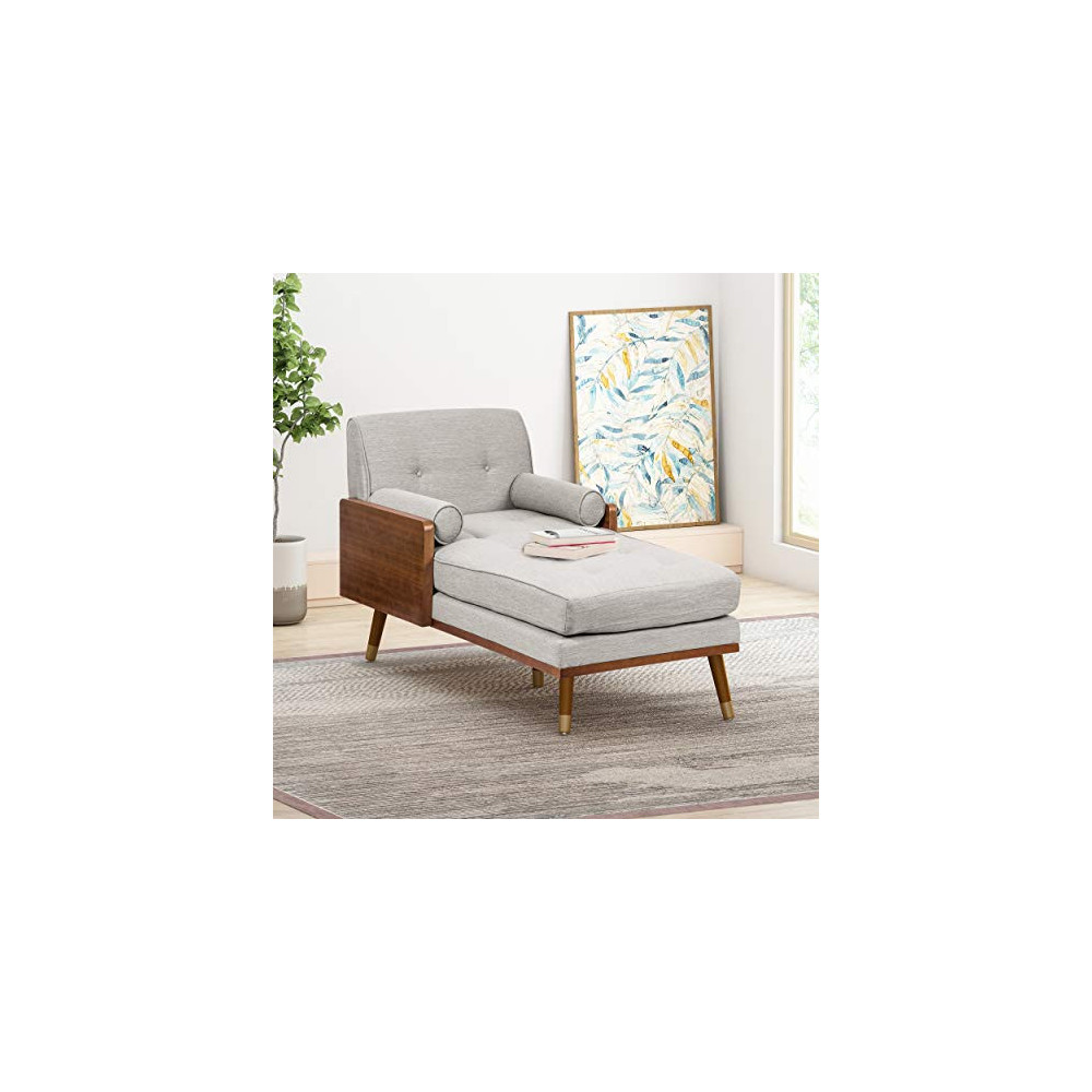 Christopher Knight Home Hanna Chaises Longues, Beige, Dark Walnut