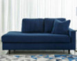 Signature Design by Ashley Enderlin Modern Velvet Upholstered Right Arm Facing Corner Chaise, Blue
